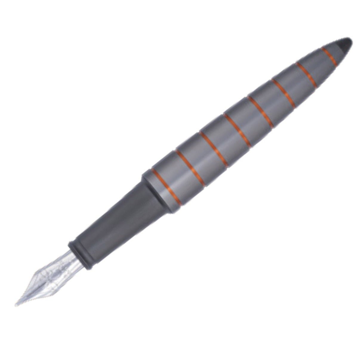 Diplomat Elox Ring Fountain Pen - Grey/Orange - Steel Nib - Pen Boutique Ltd
