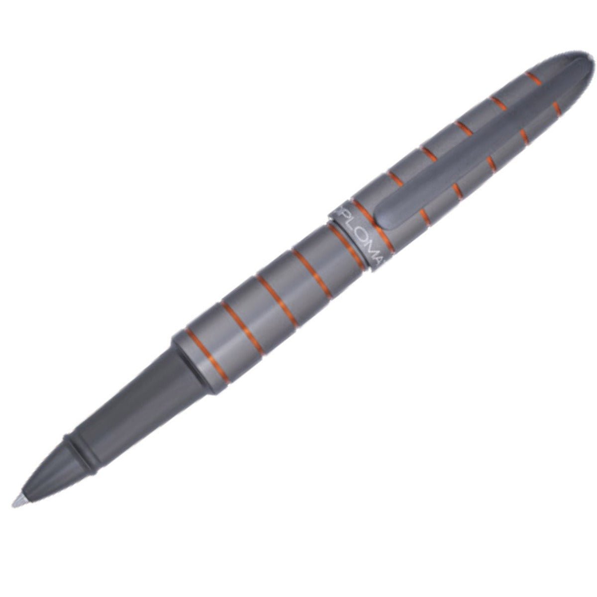 Diplomat Elox Ring Rollerball Pen - Grey/Orange - Pen Boutique Ltd