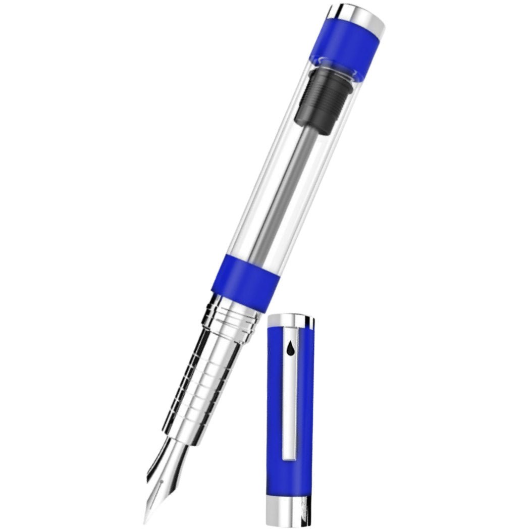Diplomat Nexus Demo Fountain Pen - Blue - Chrome Trim (Limited Edition) - Pen Boutique Ltd