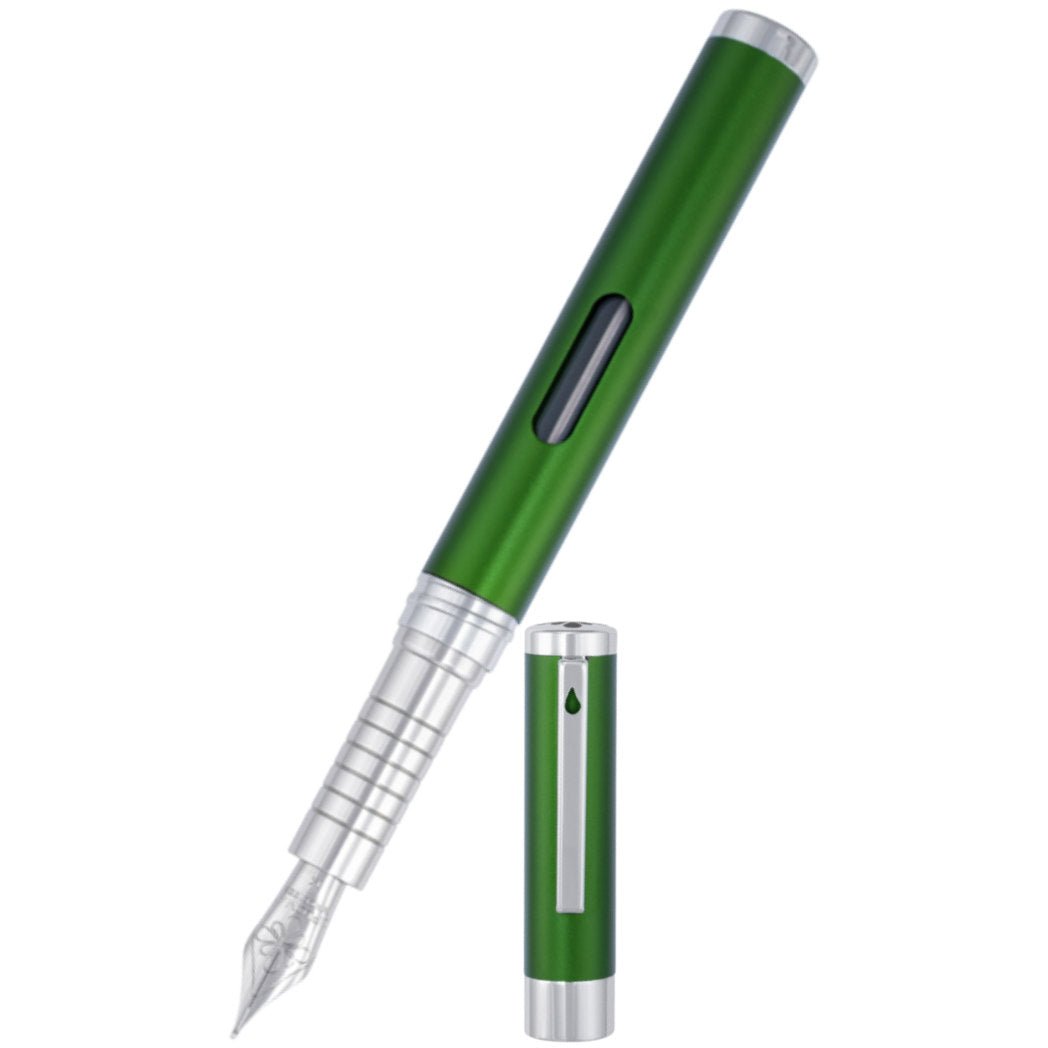 Diplomat Nexus Fountain Pen - Green - Chrome Trim - Pen Boutique Ltd
