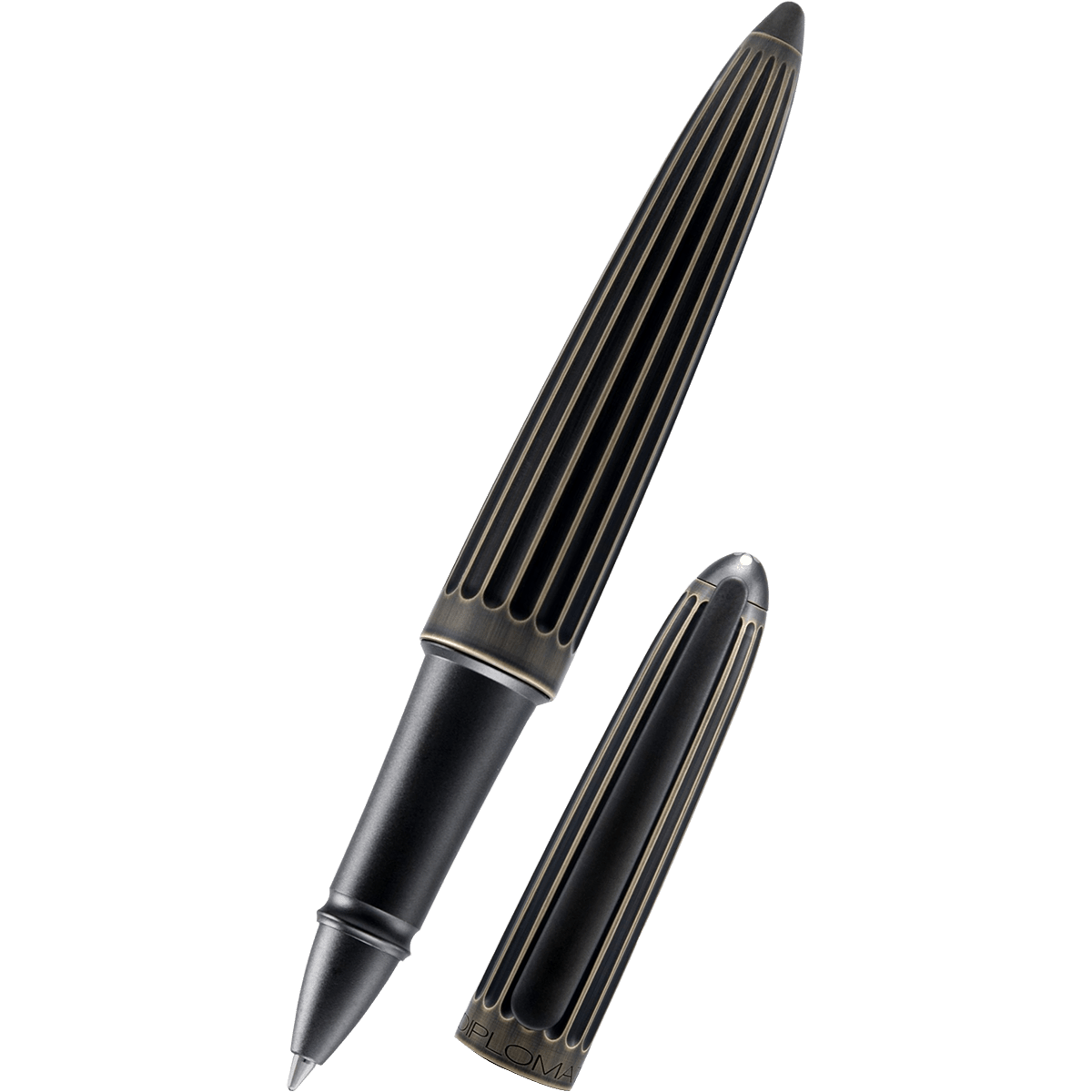 Diplomat Aero Stripes Rollerball Pen - Oxyd Brass - Pen Boutique Ltd