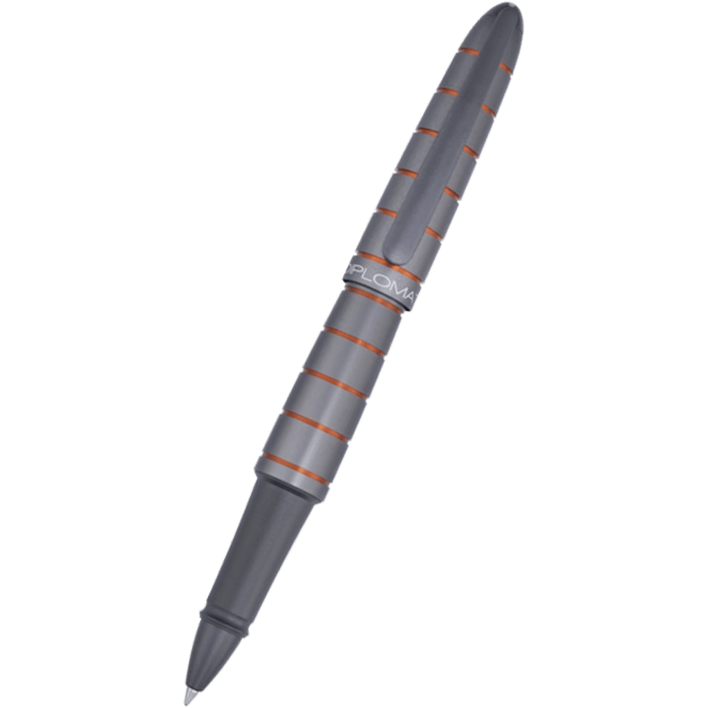Diplomat Elox Ring Rollerball Pen - Grey/Orange - Pen Boutique Ltd
