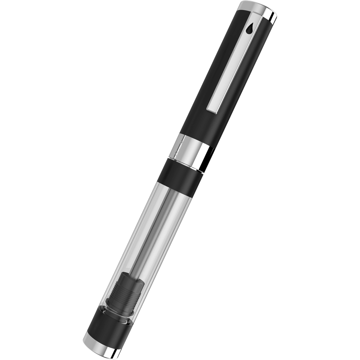 Diplomat Nexus Demo Fountain Pen - Black - Chrome Trim (Limited Edition) - Pen Boutique Ltd