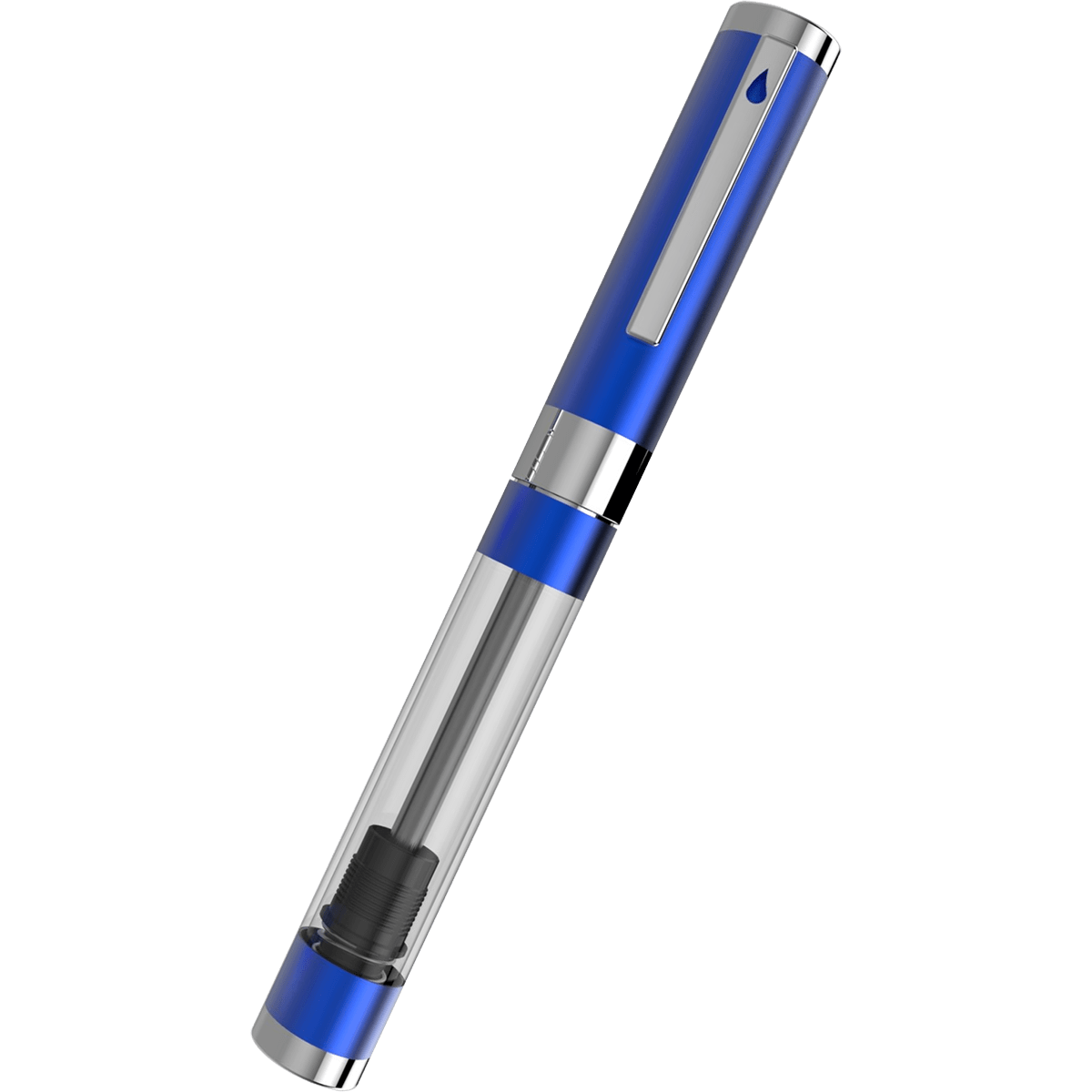 Diplomat Nexus Demo Fountain Pen - Blue - Chrome Trim (Limited Edition) - Pen Boutique Ltd