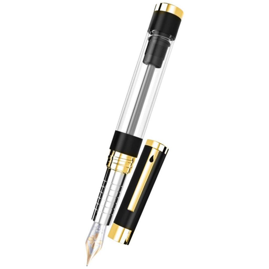 Diplomat Nexus Fountain Pen - Black - Gold Trim - 14K - Pen Boutique Ltd