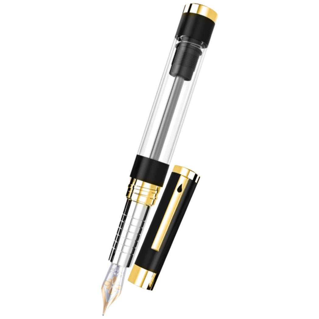 Diplomat Nexus Fountain Pen - Black - Gold Trim - 14K - Pen Boutique Ltd