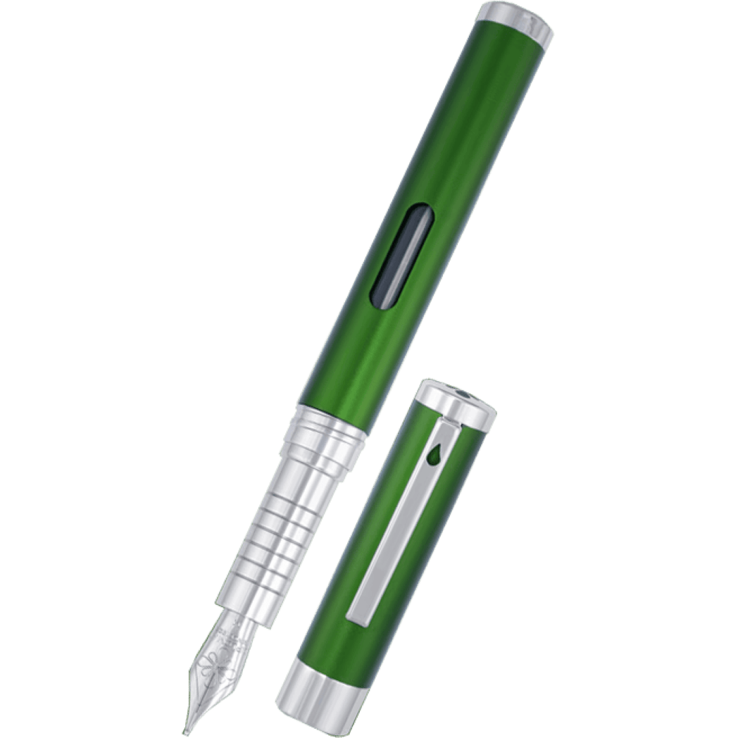 Diplomat Nexus Fountain Pen - Green - Chrome Trim - Pen Boutique Ltd