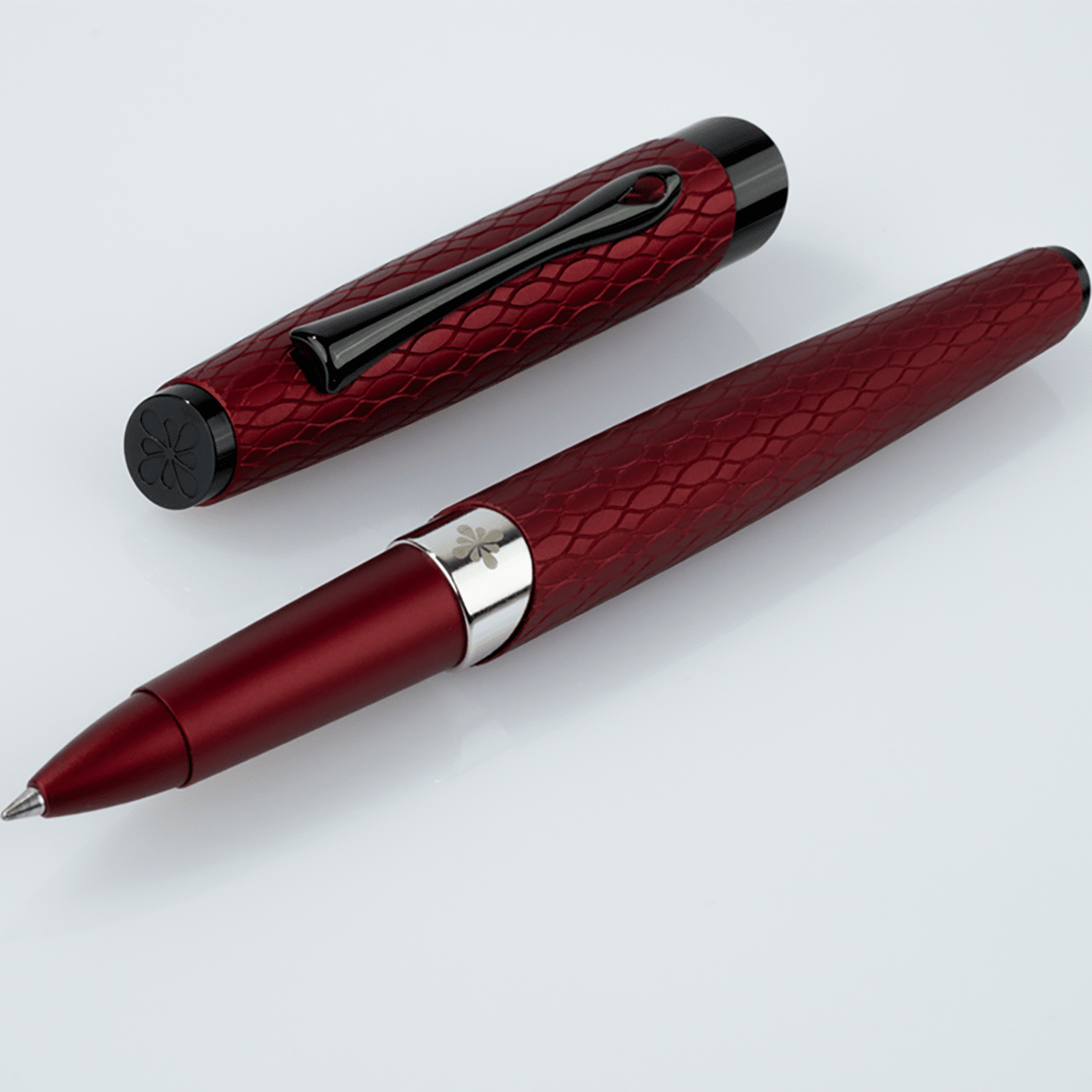 Diplomat Cobra Rollerball Pen – Burgundy Red Guilloche - Pen Boutique Ltd
