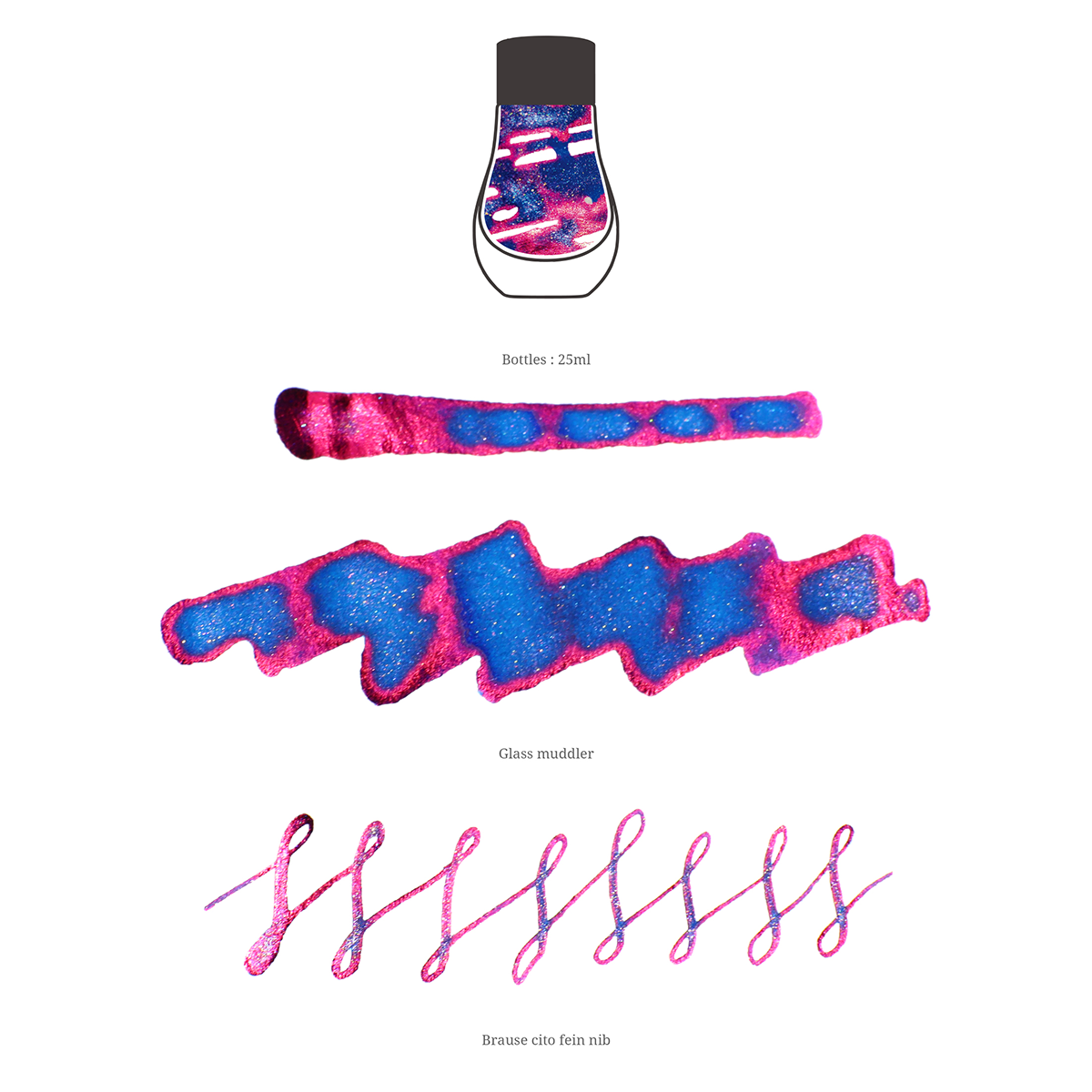 Dominant Industry Pearl Ink Bottle - Lapis Lazuli - 25ml - Pen Boutique Ltd