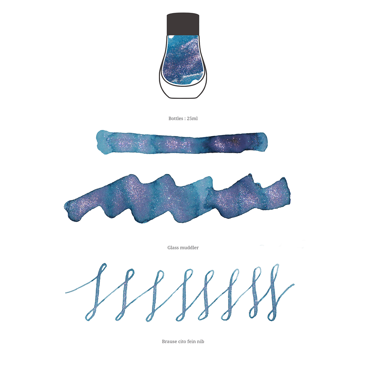 Dominant Industry Pearl Ink Bottle - Les Nymphéas : les Nuages - 25ml (Painter Series) - Pen Boutique Ltd
