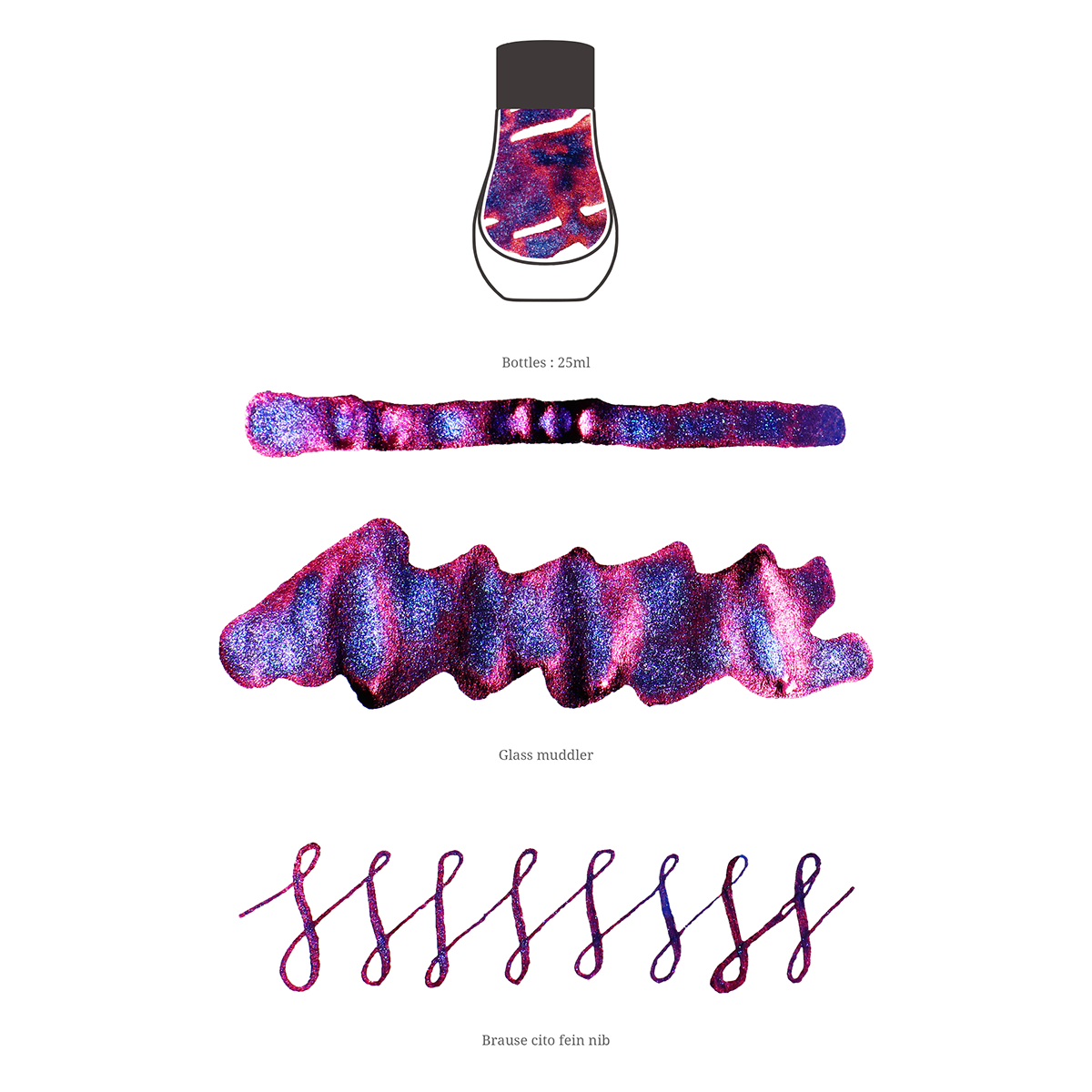 Dominant Industry Pearl Ink Bottle - Milky Way Blue - 25ml - Pen Boutique Ltd