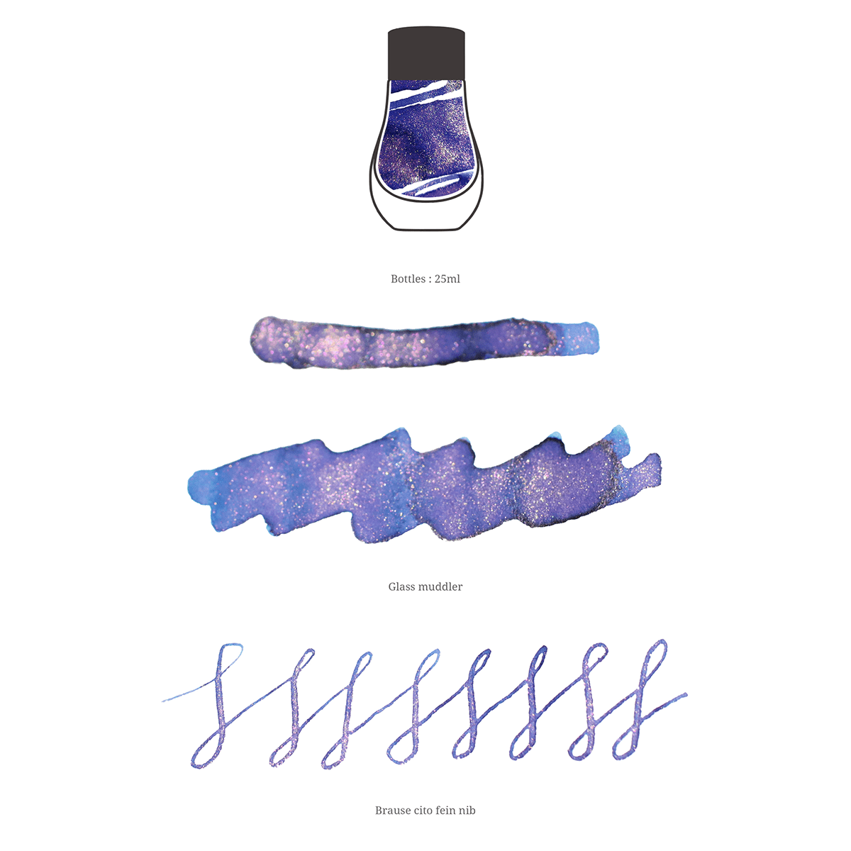 Dominant Industry Pearl Ink Bottle - Periwinkle Twinkle - 25ml - Pen Boutique Ltd