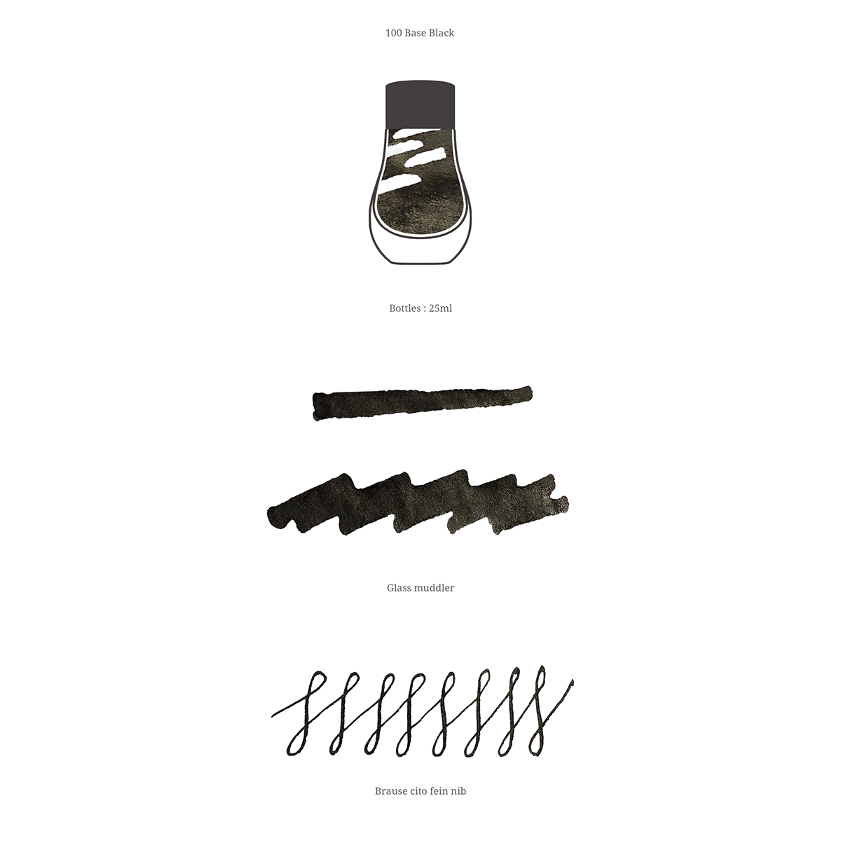 Dominant Industry Standard Ink Bottle - Base Black - 25ml - Pen Boutique Ltd