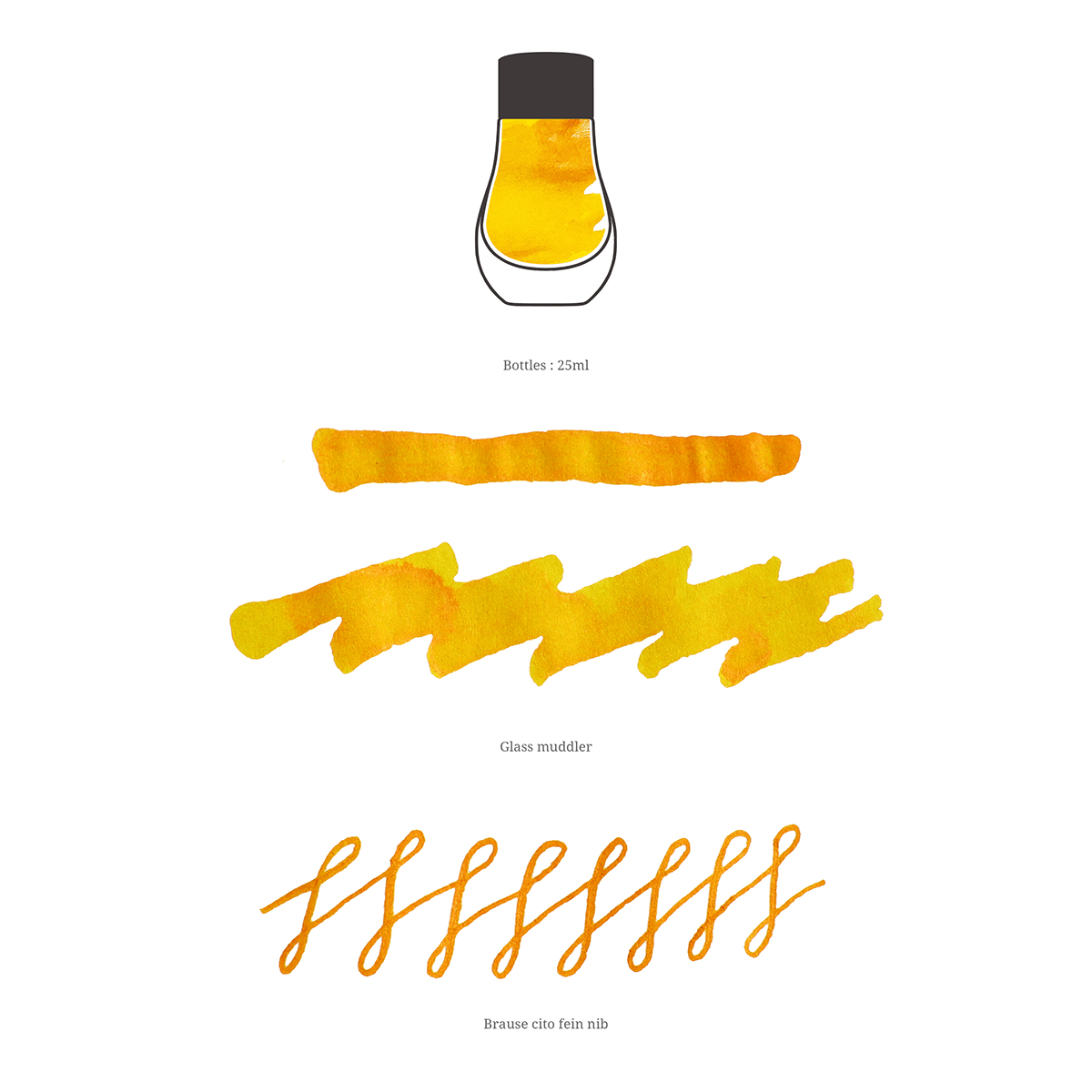 Dominant Industry Standard Ink Bottle - Citrus Yellow - 25ml - Pen Boutique Ltd
