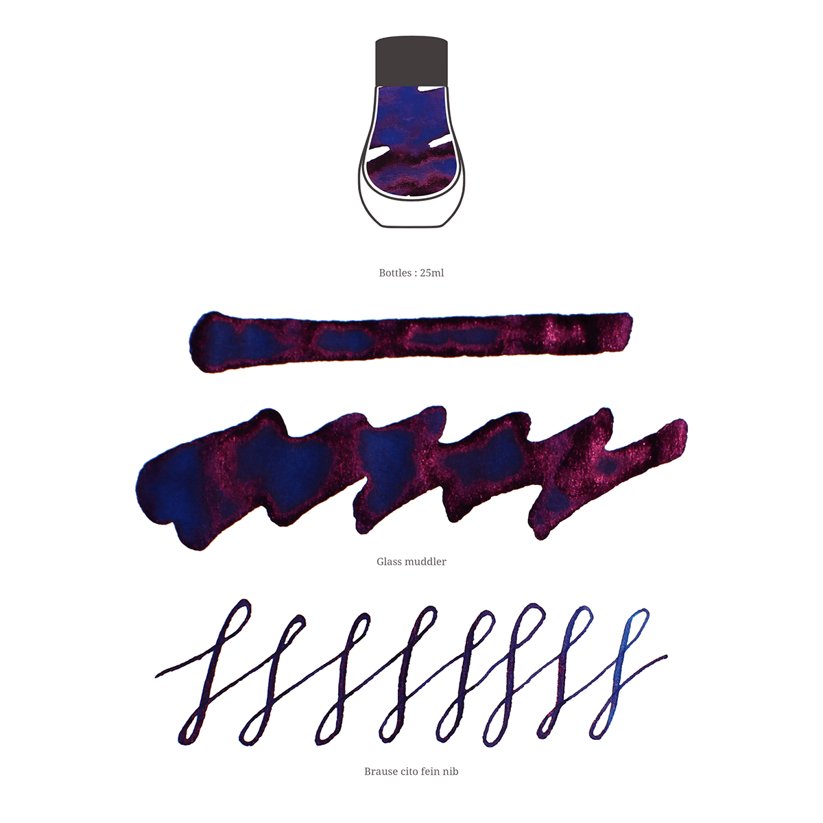 Dominant Industry Standard Ink Bottle - Dominant Blue - 25ml - Pen Boutique Ltd