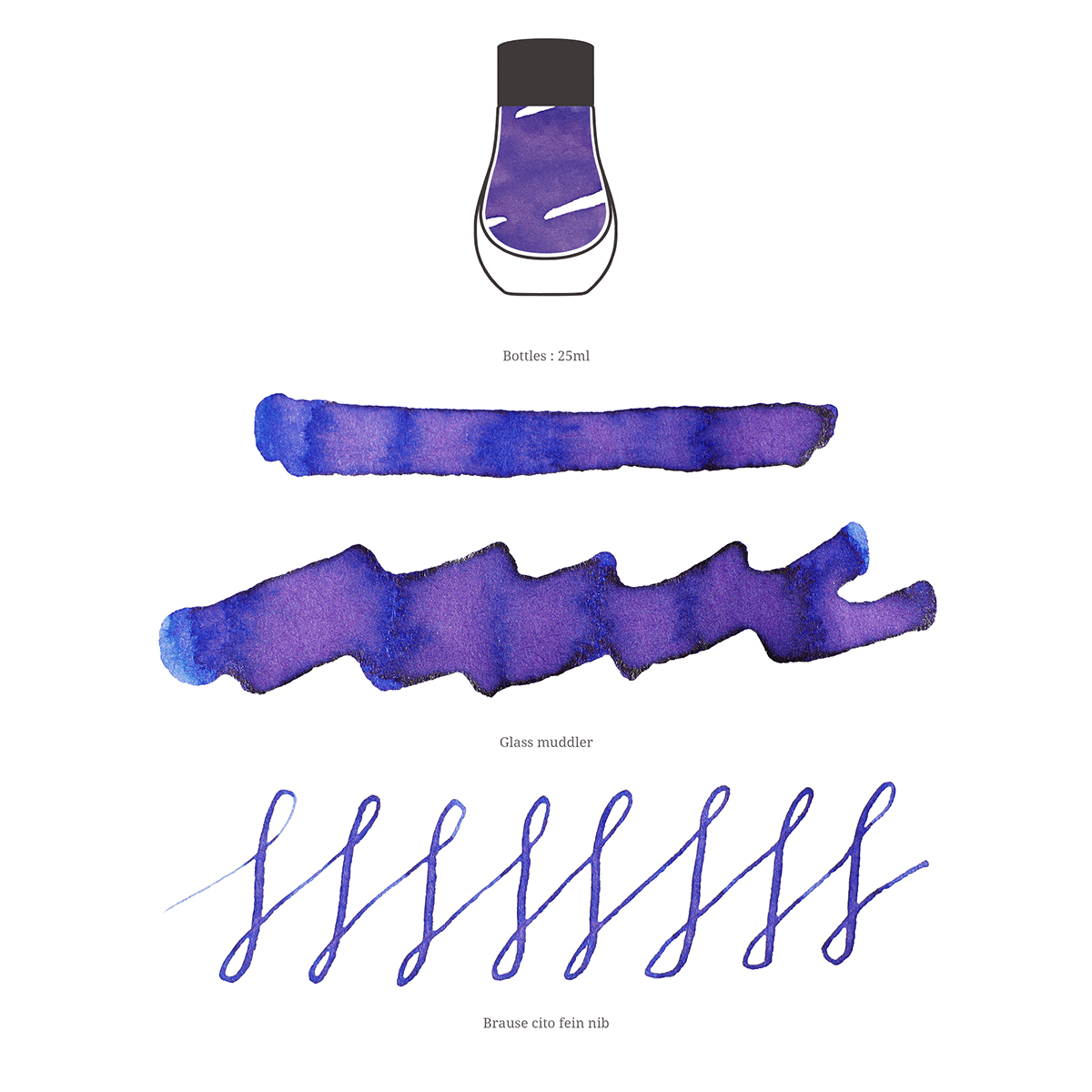Dominant Industry Standard Ink Bottle - Periwinkle Blue - 25ml - Pen Boutique Ltd