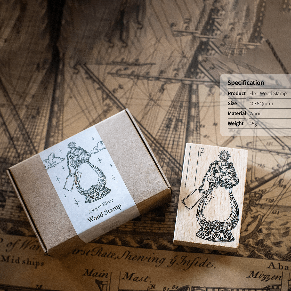 Dominant Industry Wood Stamp - A Log of Elixir - Pen Boutique Ltd