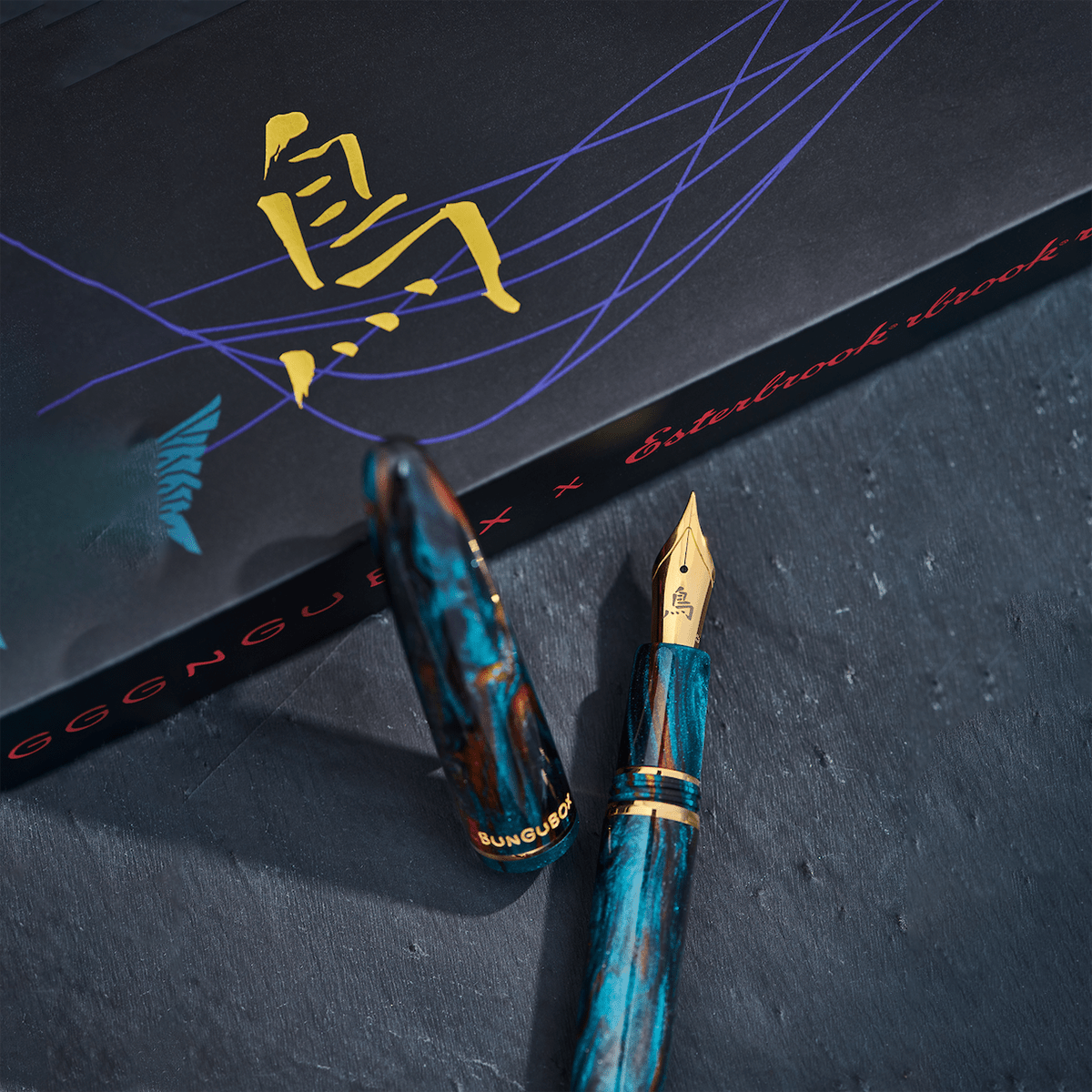 Esterbrook x BUNGUBOX Estie Fountain Pen - The Kachofugetsu Kingfisher ( Limited Production) - Pen Boutique Ltd