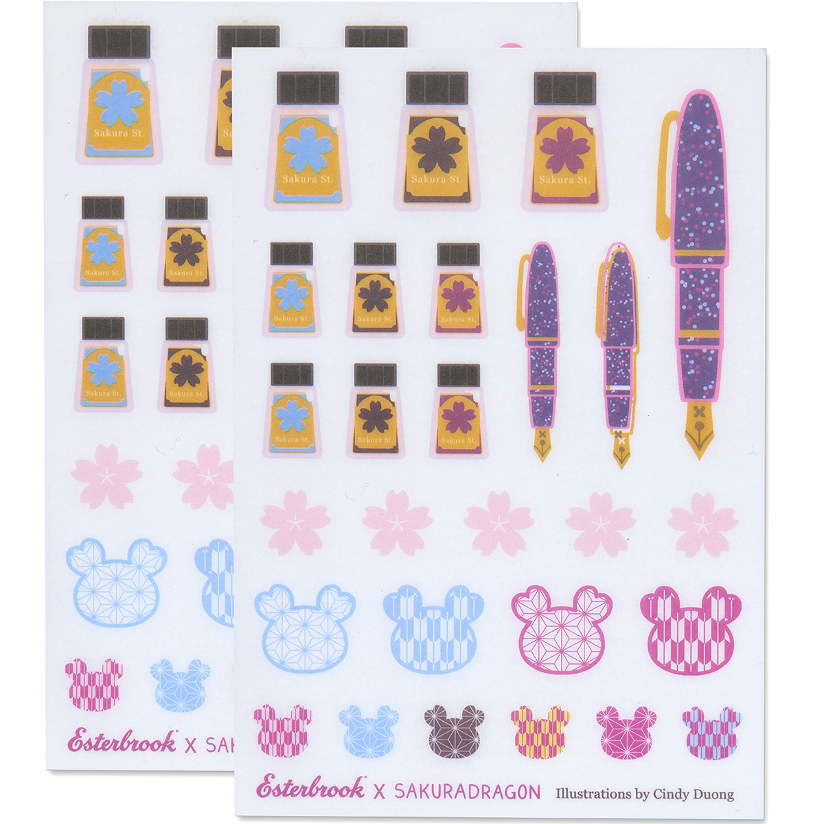 Esterbrook x Sakura Dragon Sticker Sheet - Sakura Street-Pen Boutique Ltd