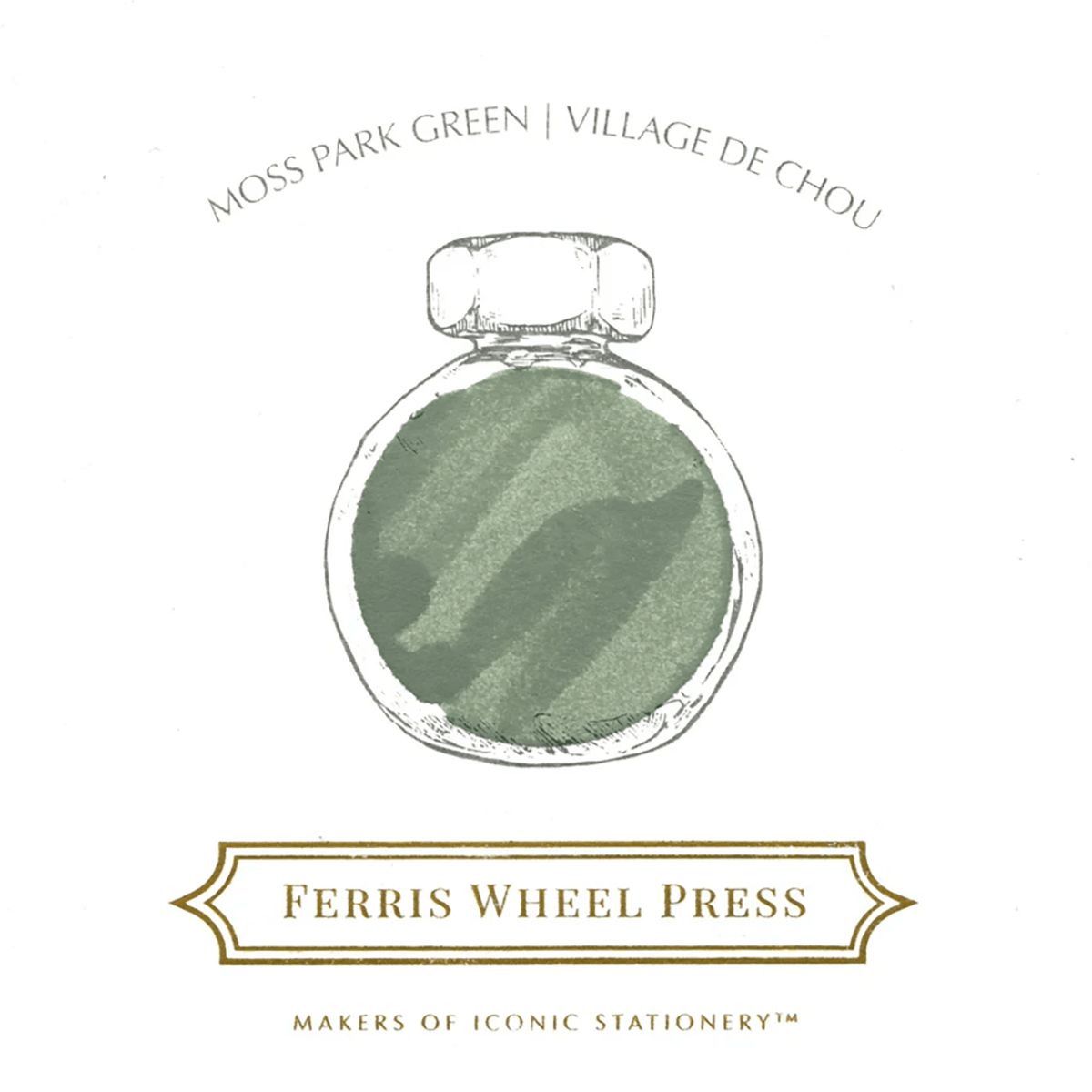 Ferris Wheel Press Ink Bottle - Moss Park Green - 38ml - Pen Boutique Ltd