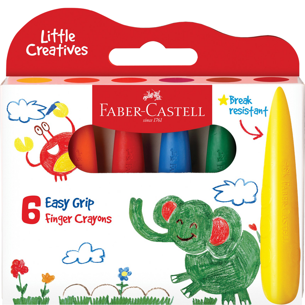 Faber-Castell Little Creatives 6 Easy Grip Finger Crayons
