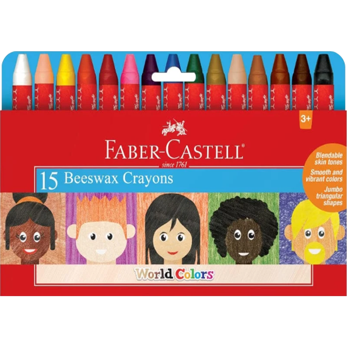 Faber-Castell World Colors – 15 Count Beeswax Crayons - Pen Boutique Ltd