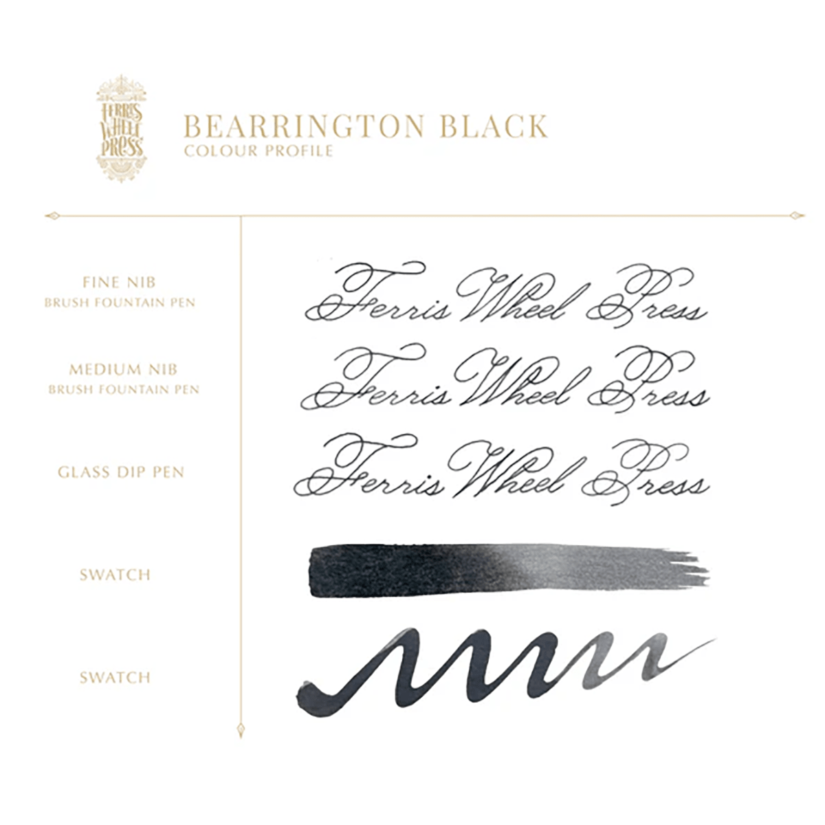 Ferris Wheel Press Ink Bottle - Bearrington Black  - 38ml - Pen Boutique Ltd