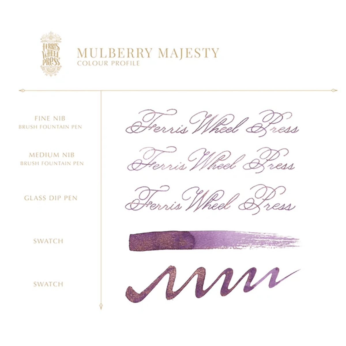 Ferris Wheel Press Ink Bottle - Mulberry Majesty  - 38ml - Pen Boutique Ltd
