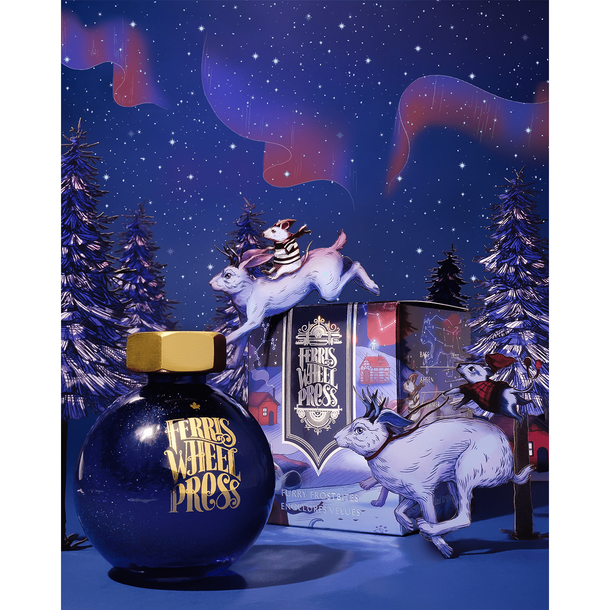 Ferris Wheel Press FerriTales Bestiary Ink Bottle Ink Bottle - Furry Frostbites - 85ml - Pen Boutique Ltd