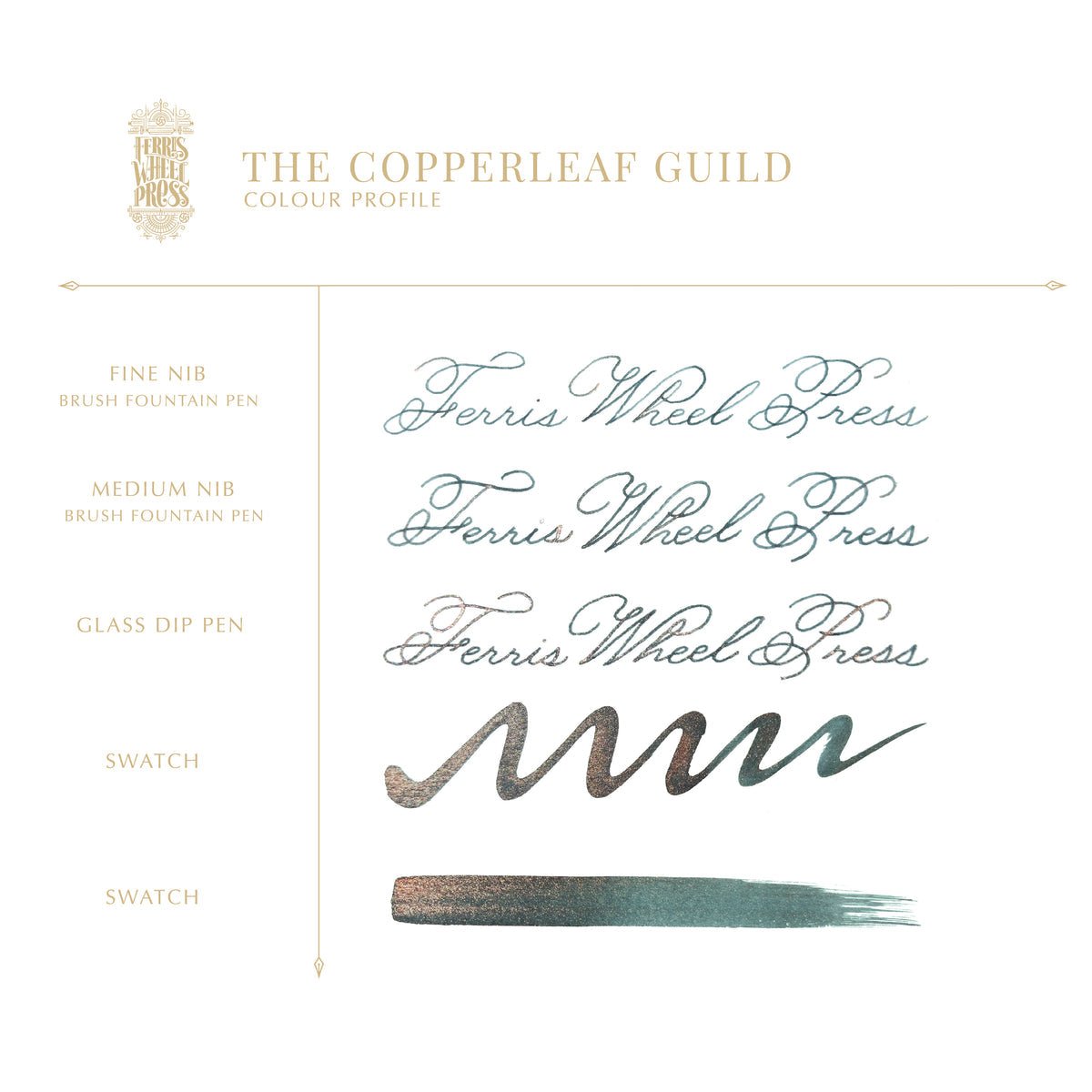 Ferris Wheel Press FerriTales The Book of Knights Ink Bottle - Copperleaf Guild - 20ml - Pen Boutique Ltd