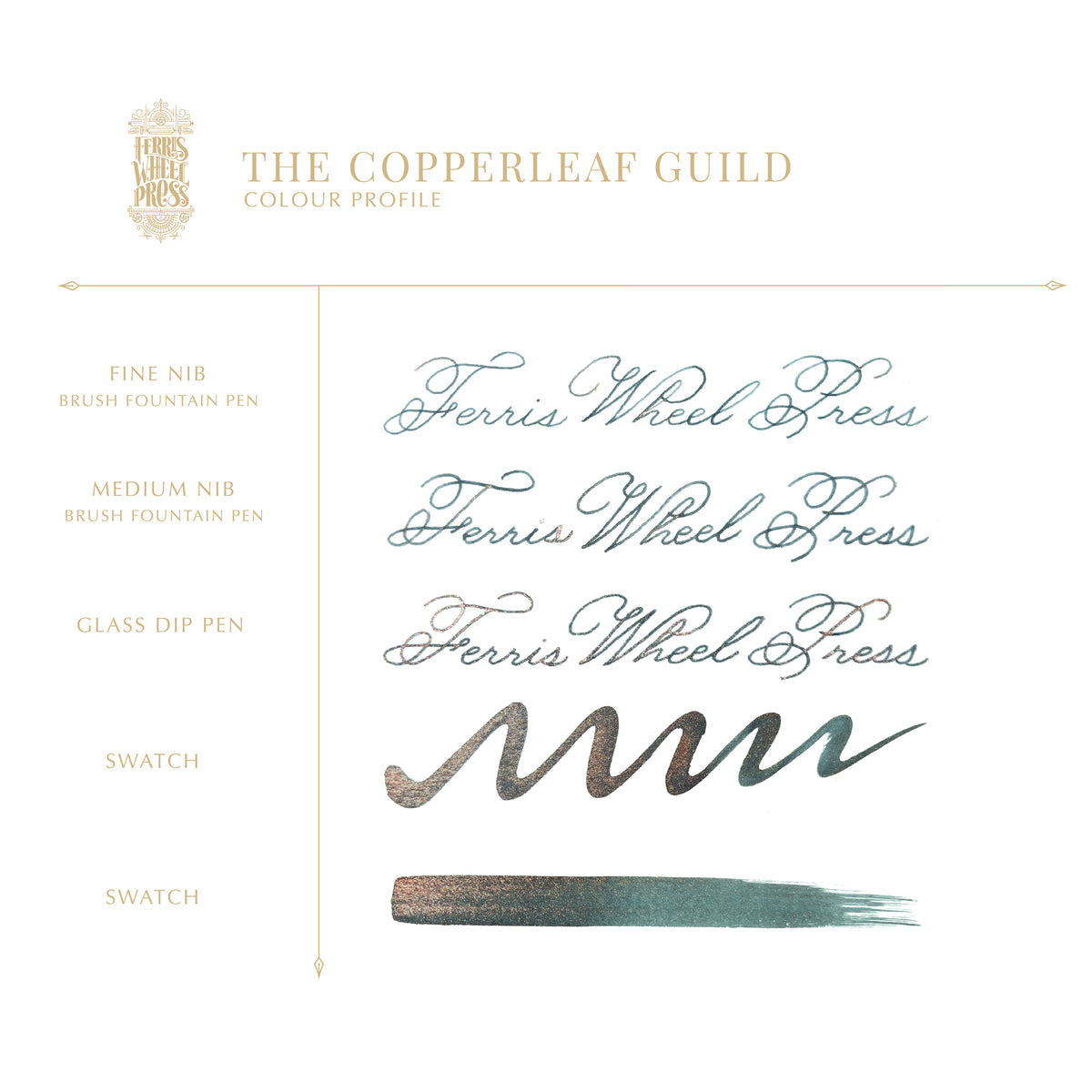 Ferris Wheel Press FerriTales The Book of Knights Ink Bottle - Copperleaf Guild - 85ml-Pen Boutique Ltd