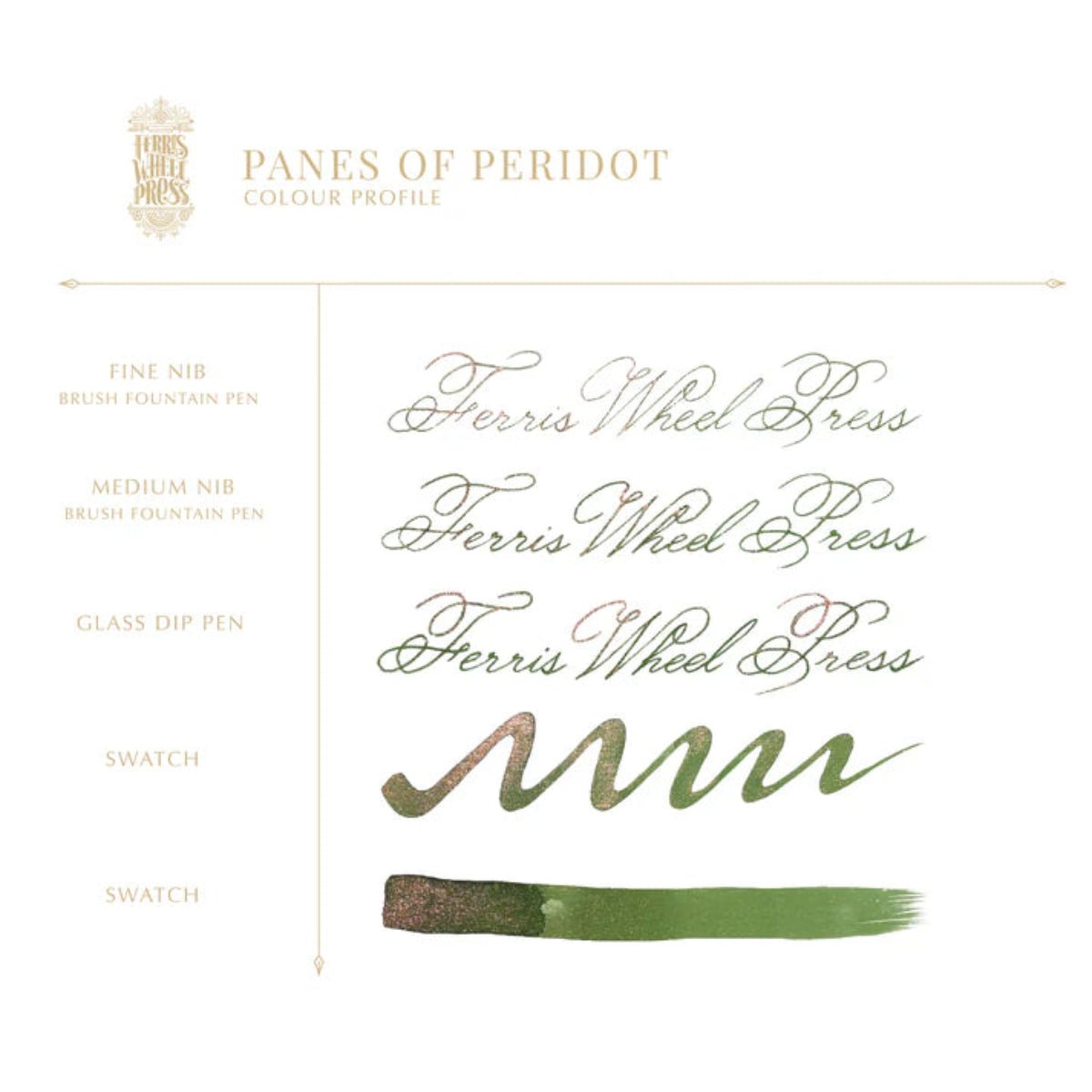 Ferris Wheel Press FerriTales The Book of Knights Ink Bottle - Panes of Peridot - 10ml - Pen Boutique Ltd