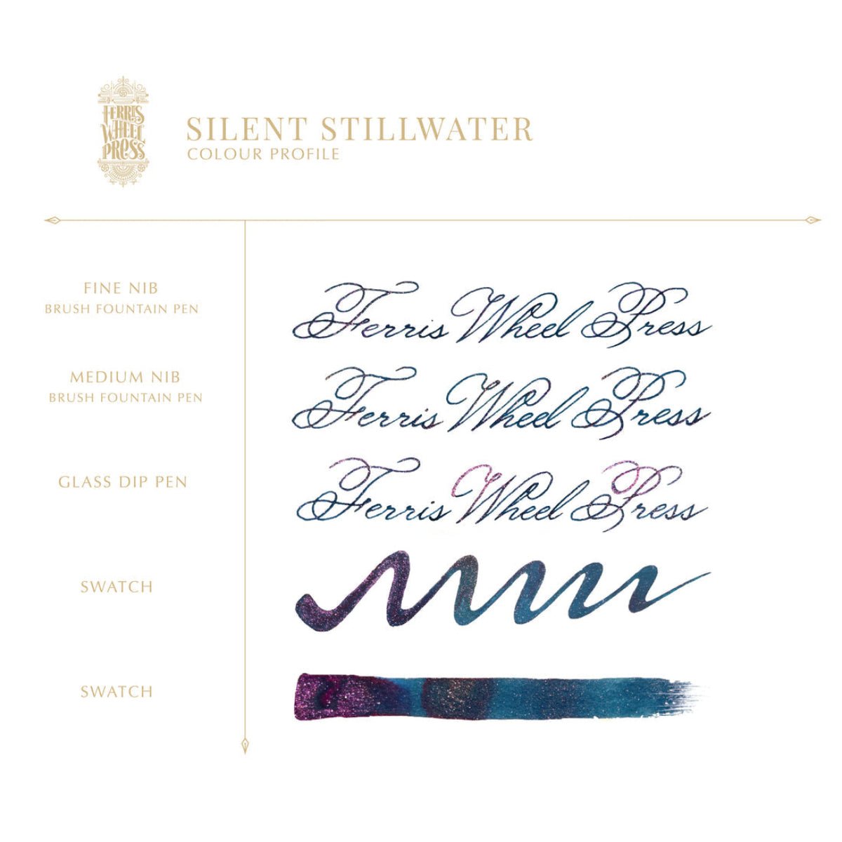 Ferris Wheel Press FerriTales The Book of Knights Ink Bottle - Silent Stillwater - 20ml - Pen Boutique Ltd