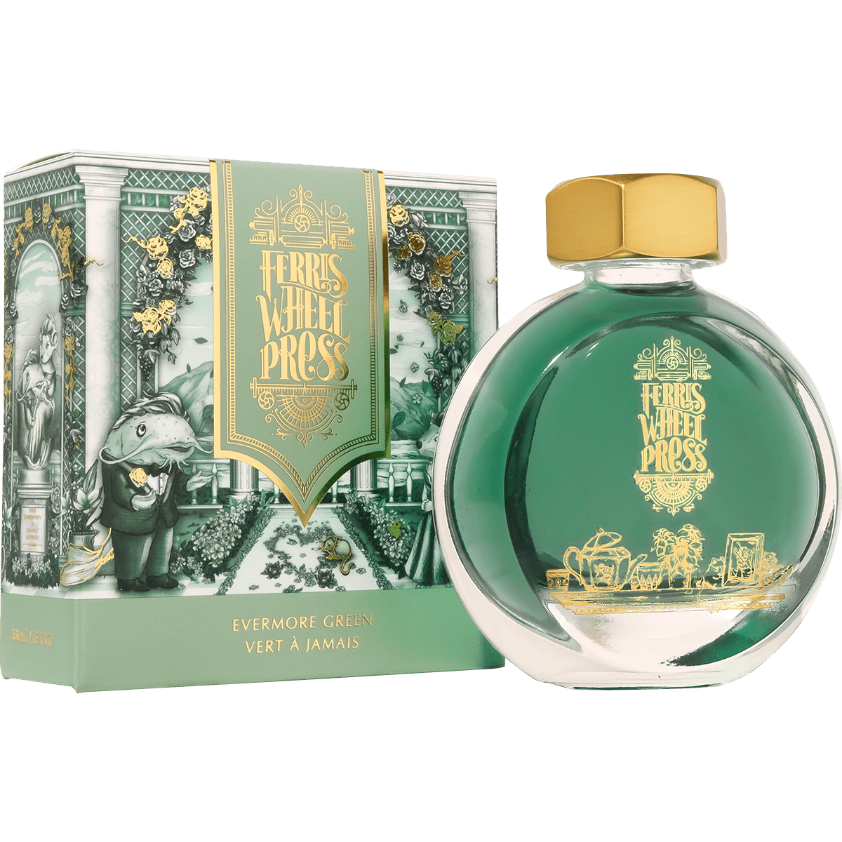 Ferris Wheel Press Ink Bottle - Evermore Green - 38ml - Pen Boutique Ltd