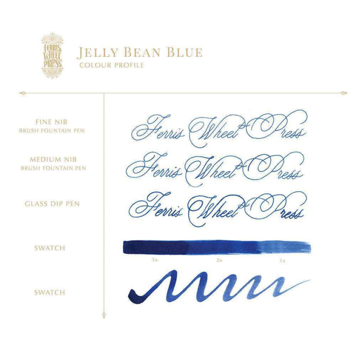 Ferris Wheel Press Ink Bottle - Jelly Bean Blue - 38ml-Pen Boutique Ltd