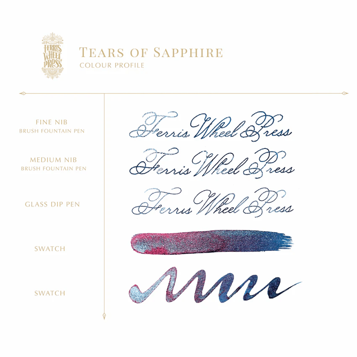 Ferris Wheel Press FerriTales Ink Bottle - Down the Rabbit Hole Tears of Sapphire - 20ml - Pen Boutique Ltd