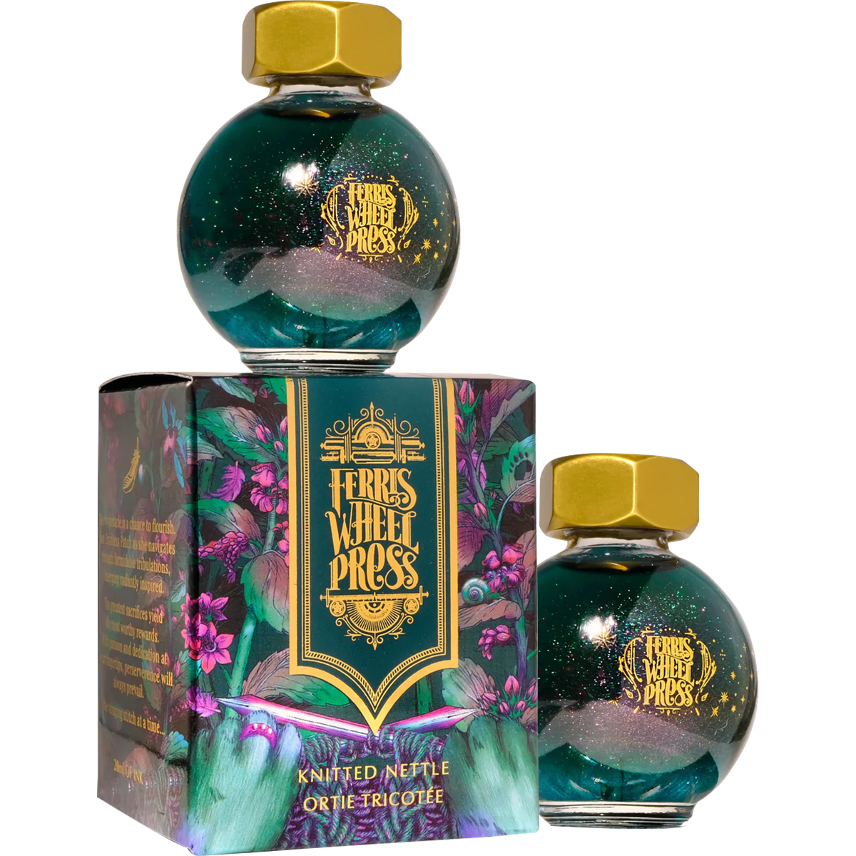Ferris Wheel Press FerriTales Ink Bottle - The Wild Swans Knitted Nettle - 20ml - Pen Boutique Ltd
