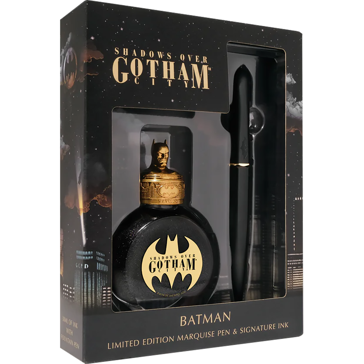 Ferris Wheel Press x Batman Marquise Pen & 38ml Ink Set - Shadows Over Gotham-Pen Boutique Ltd