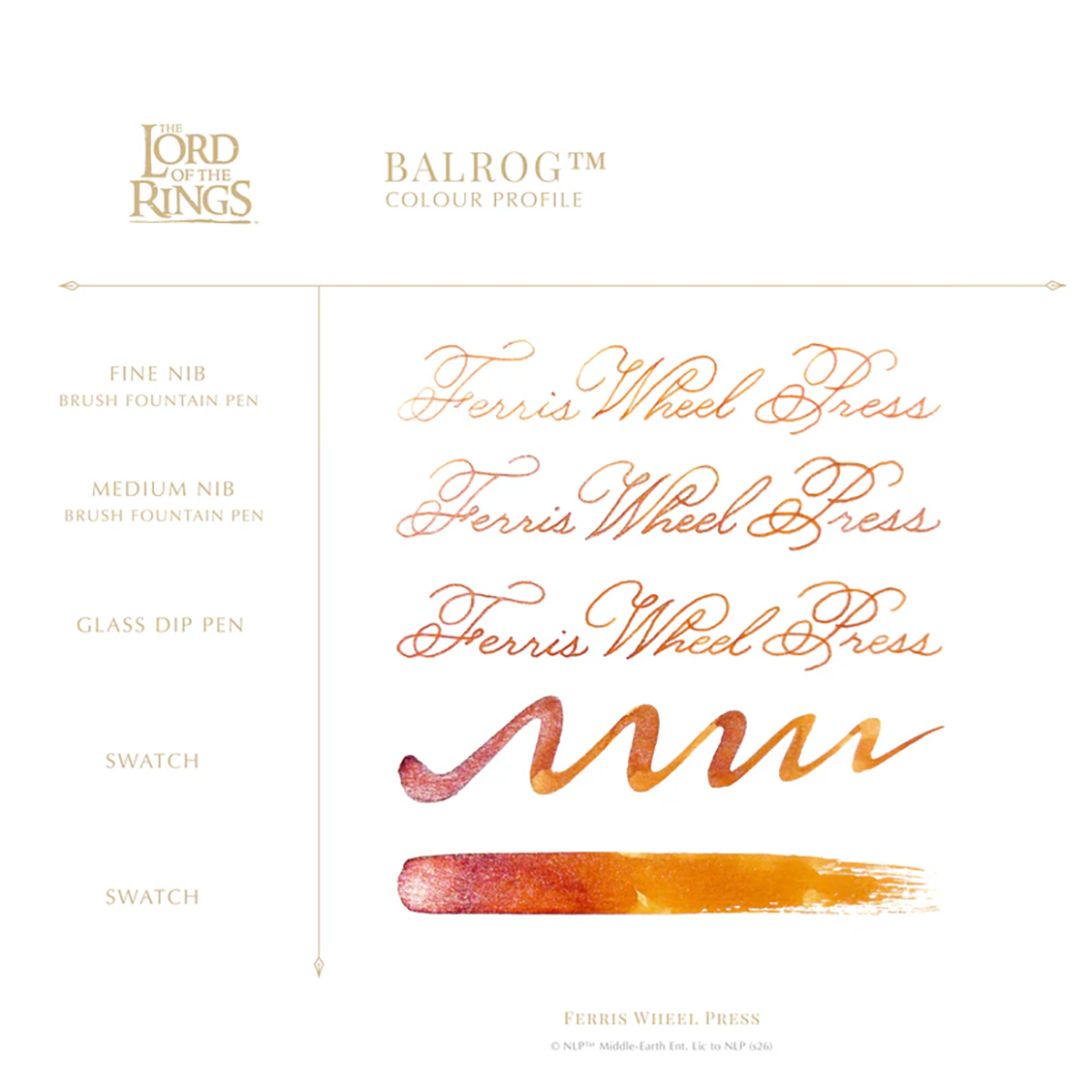 Ferris Wheel Press x Lord of the Rings Ink Bottle - Balrog Signature Ink - 38 ml-Pen Boutique Ltd