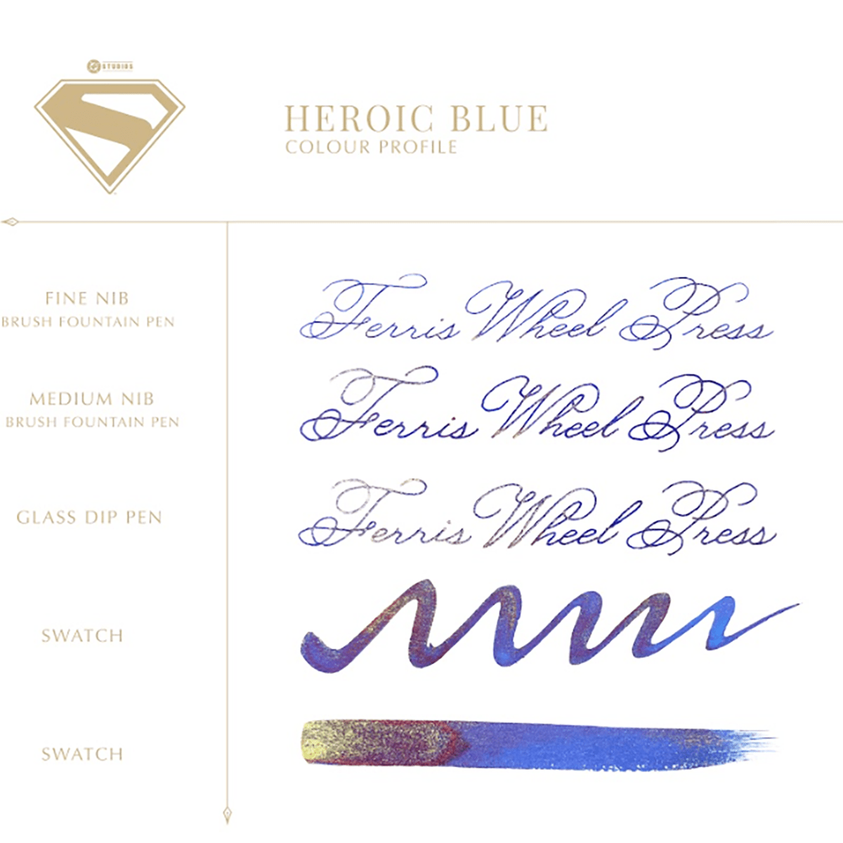 Ferris Wheel Press x Superman Ink Bottle - Heroic Blue - 10 ml - Pen Boutique Ltd