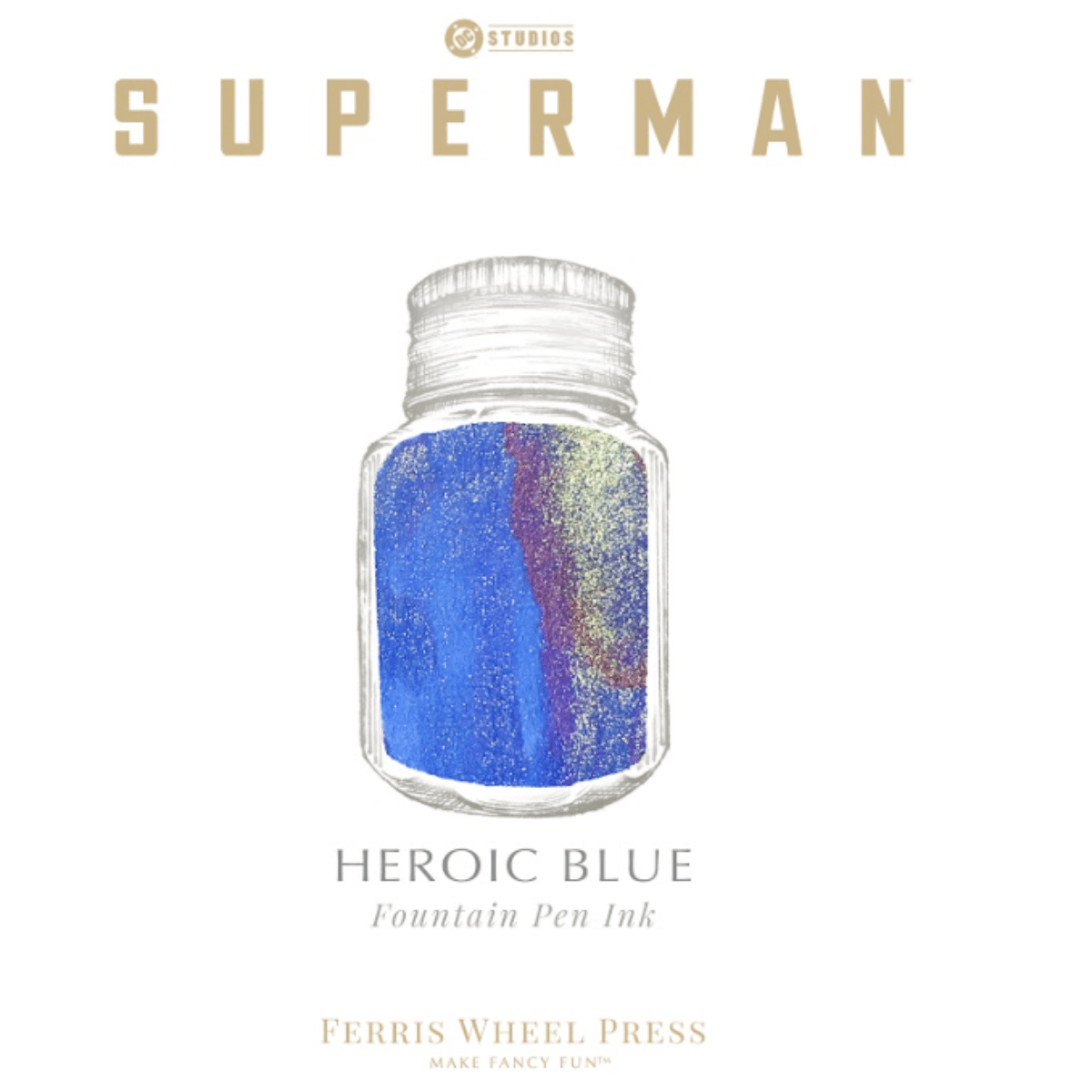 Ferris Wheel Press x Superman Ink Bottle - Heroic Blue - 10 ml - Pen Boutique Ltd