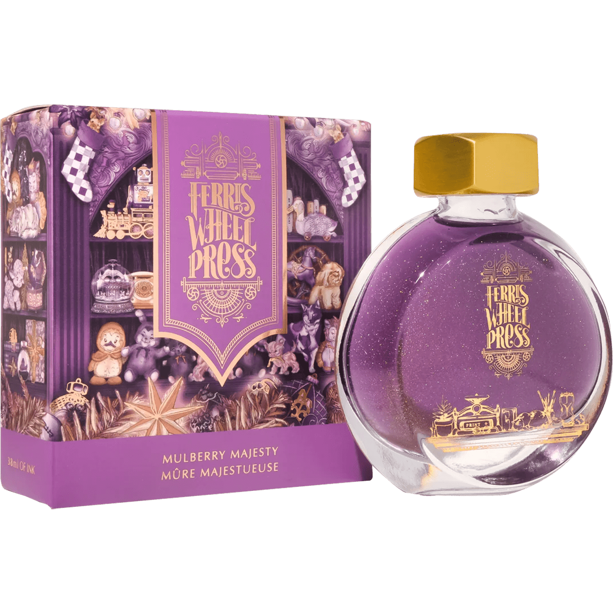 Ferris Wheel Press Ink Bottle - Mulberry Majesty  - 38ml - Pen Boutique Ltd