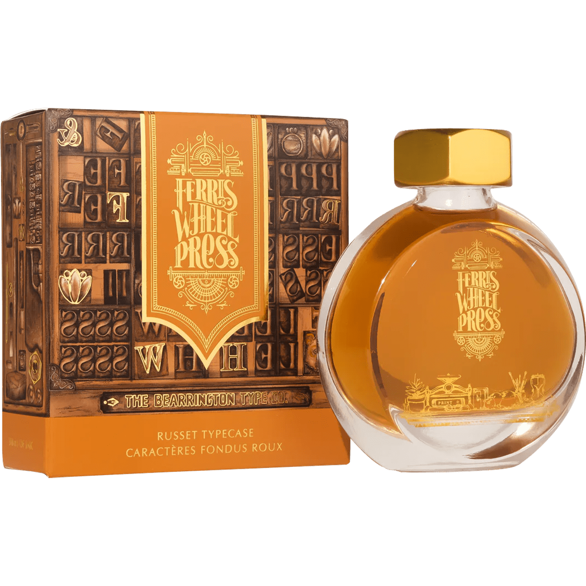 Ferris Wheel Press Ink Bottle - Russet Typecase - 38ml - Pen Boutique Ltd