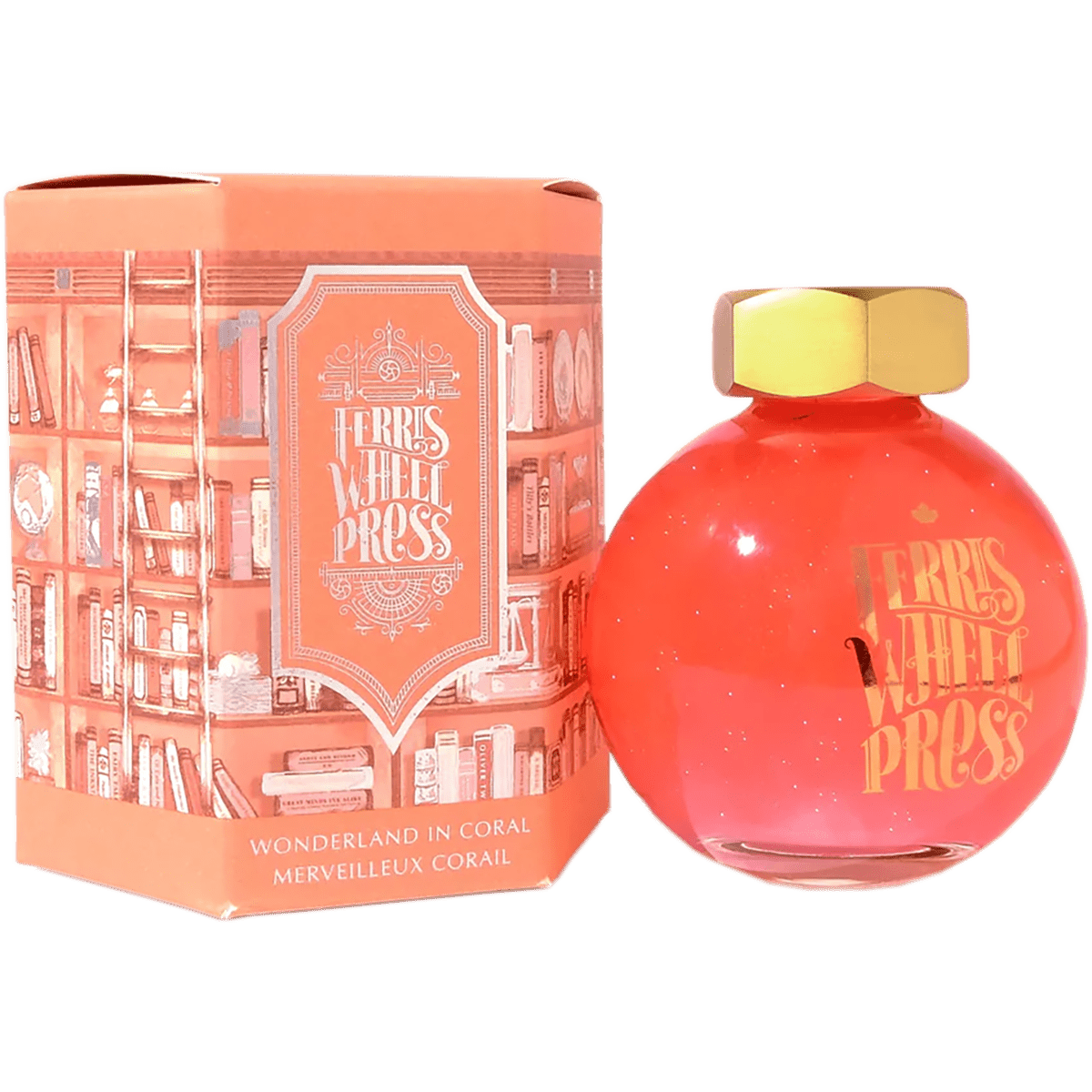 Ferris Wheel Press Ink Bottle - Wonderland In Coral - 38ml - Pen Boutique Ltd