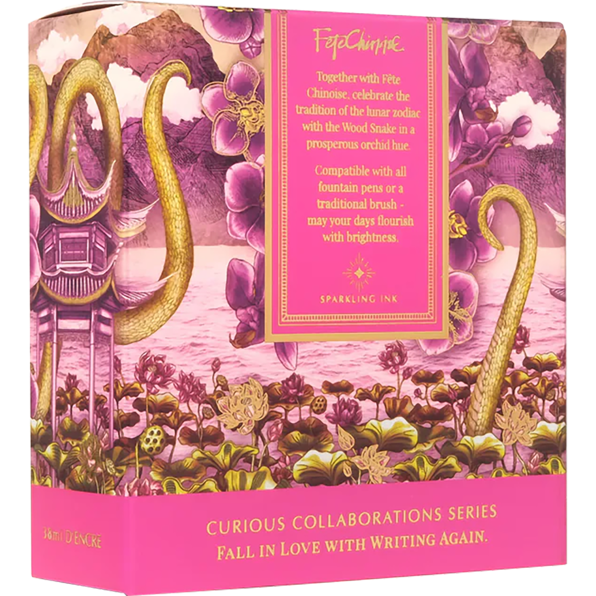 Ferris Wheel Press LNY x Fête Chinoise Ink Bottle - Serpentine Blooms - 38ml - Pen Boutique Ltd