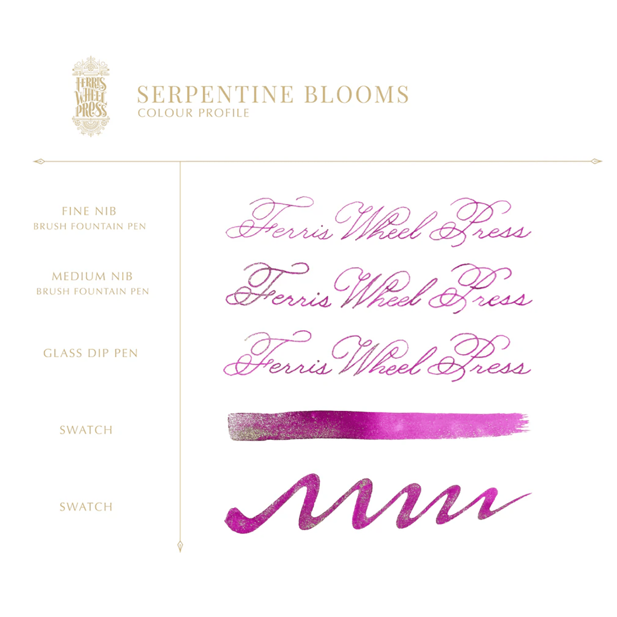 Ferris Wheel Press LNY x Fête Chinoise Ink Bottle - Serpentine Blooms - 38ml - Pen Boutique Ltd