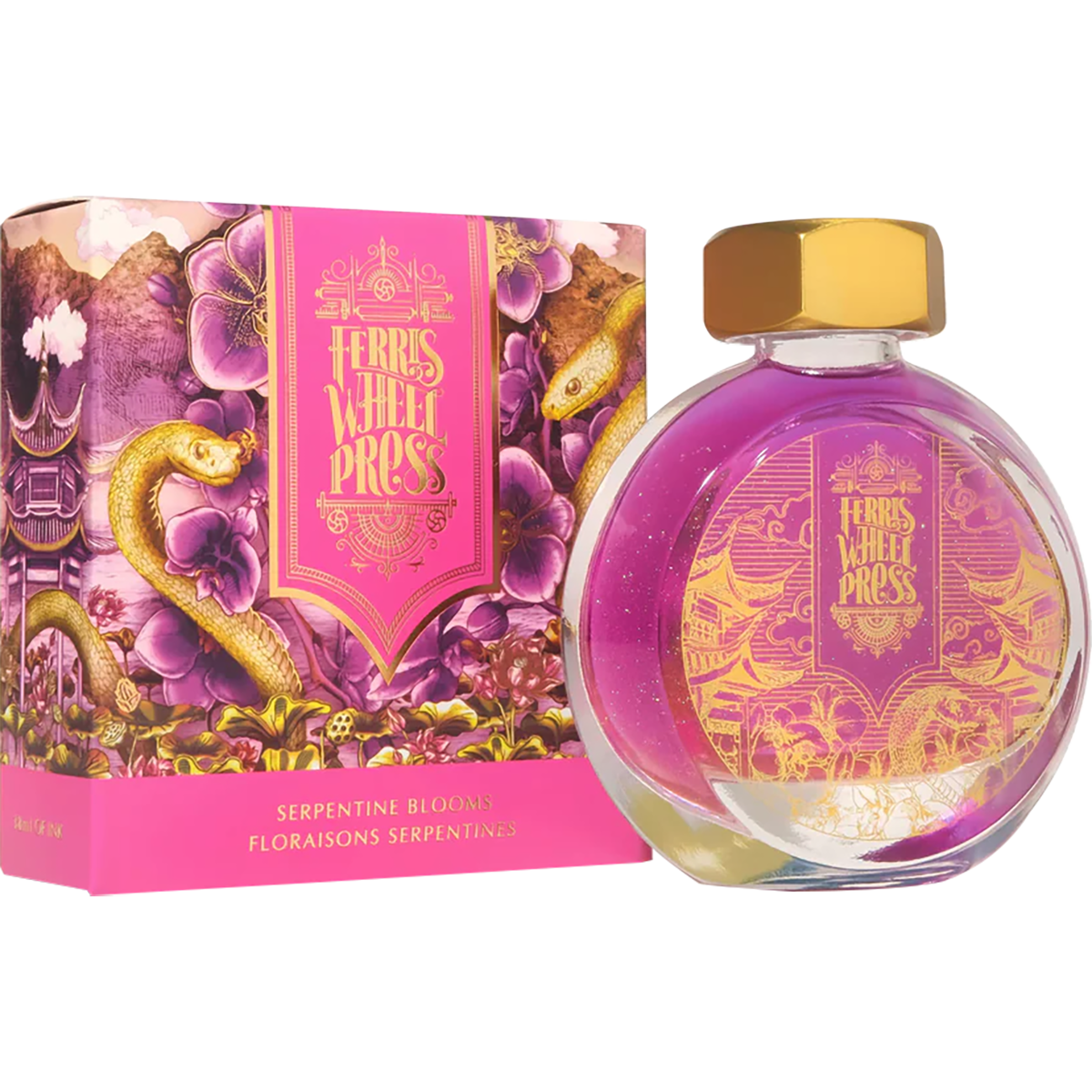 Ferris Wheel Press LNY x Fête Chinoise Ink Bottle - Serpentine Blooms - 38ml - Pen Boutique Ltd