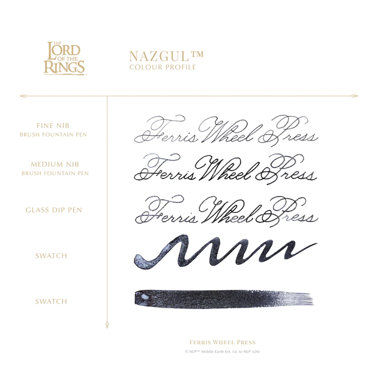 Ferris Wheel Press x Lord of The Rings Bijou Fountain Pen & Ink Set -Nazgûl Bijou-Pen Boutique Ltd