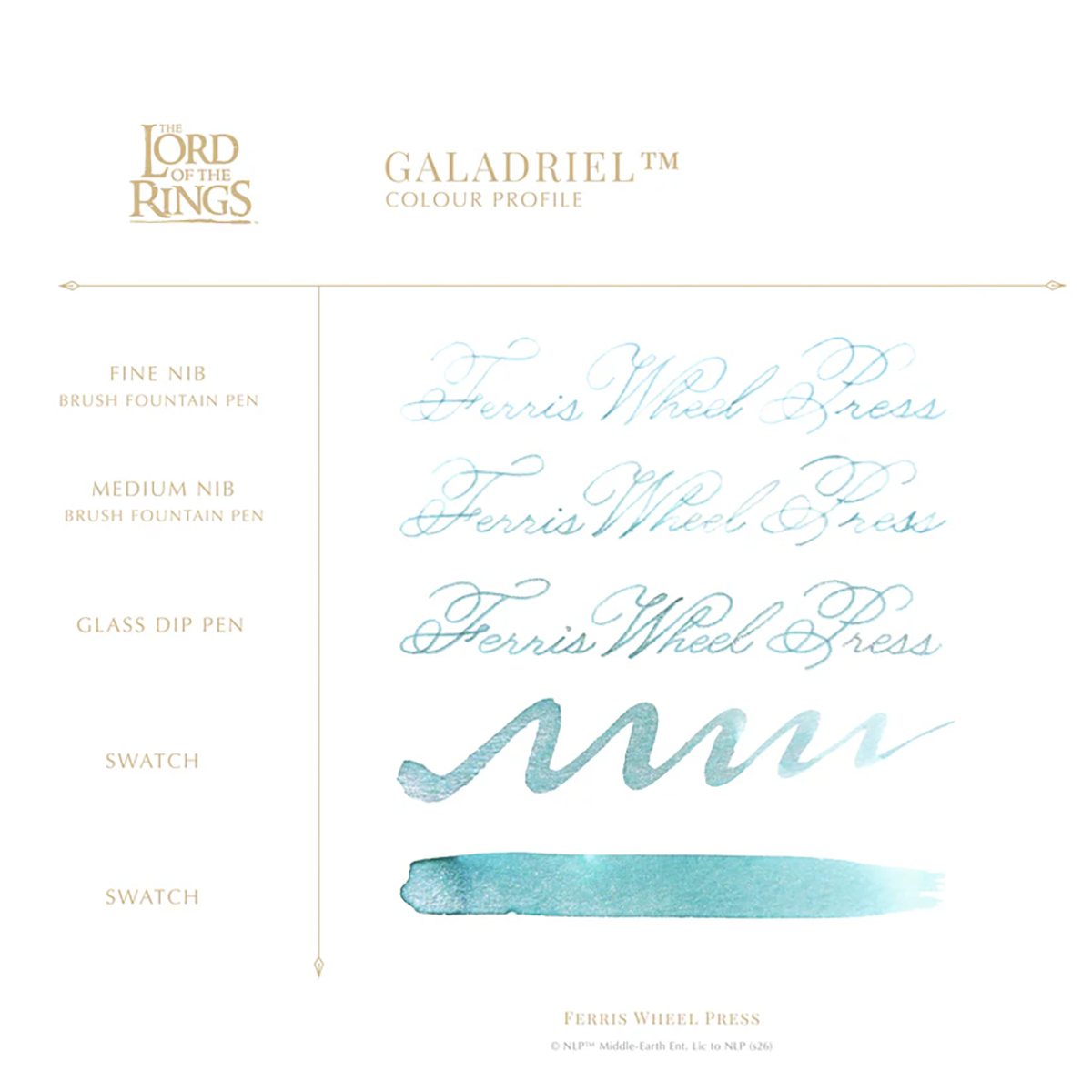 Ferris Wheel Press x Lord of The Rings Bijou Fountain Pen & Ink Set - Galadriel Bijou-Pen Boutique Ltd