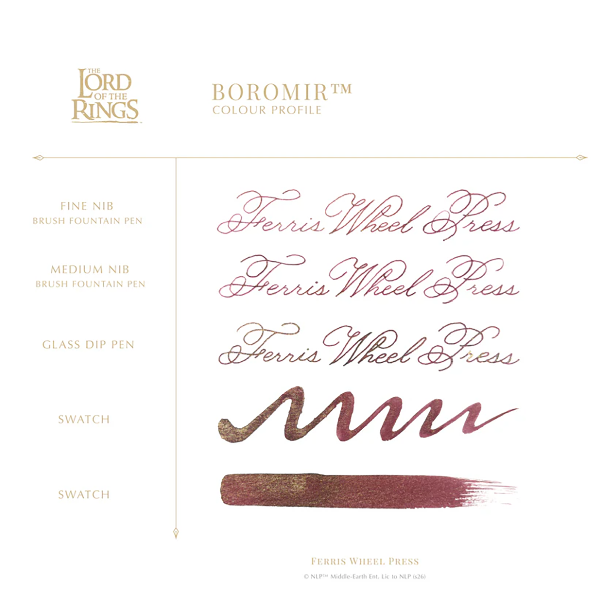 Ferris Wheel Press x Lord of the Rings Ink Bottle - Boromir Signature Ink - 38 ml-Pen Boutique Ltd